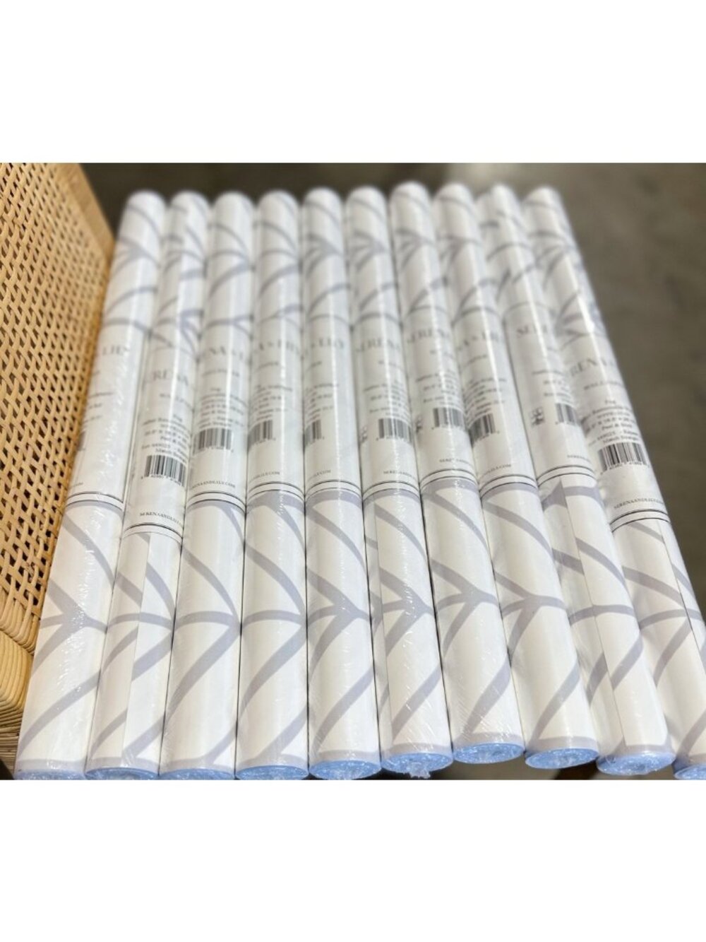 NEW Serena & Lily Feather Wallpaper (Removable/Peel & Stick)-Fog Grey